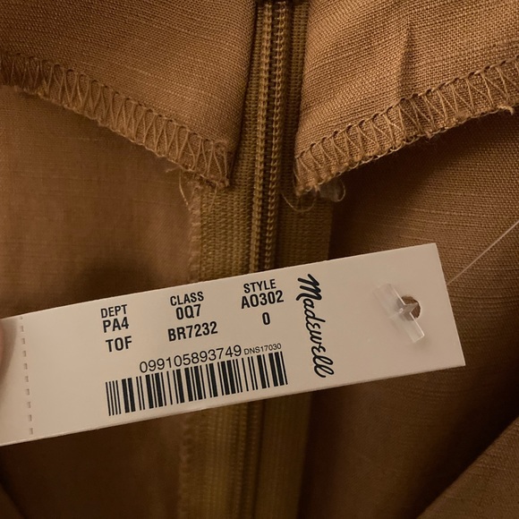 NWT Madewell Linen Tie-Waist Midi Dress - Picture 6 of 7
